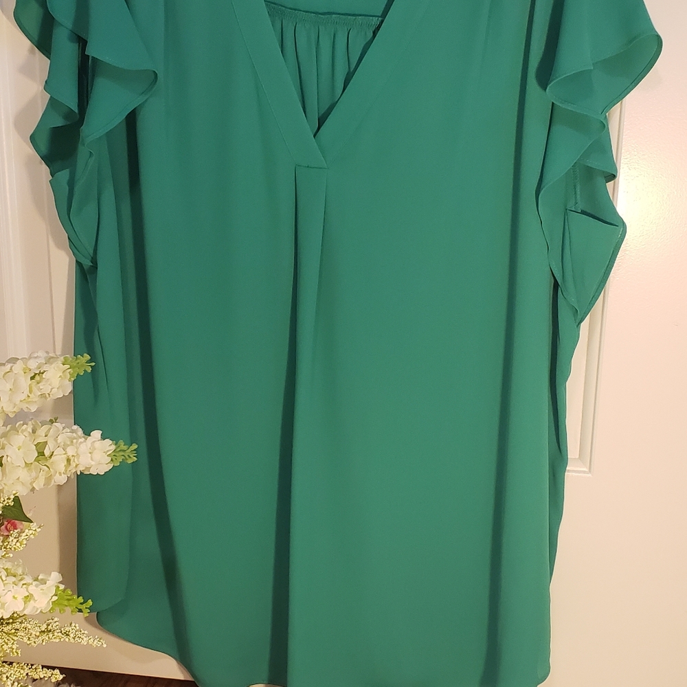 NWOT Green summer blouse 2X - Picture 8 of 15